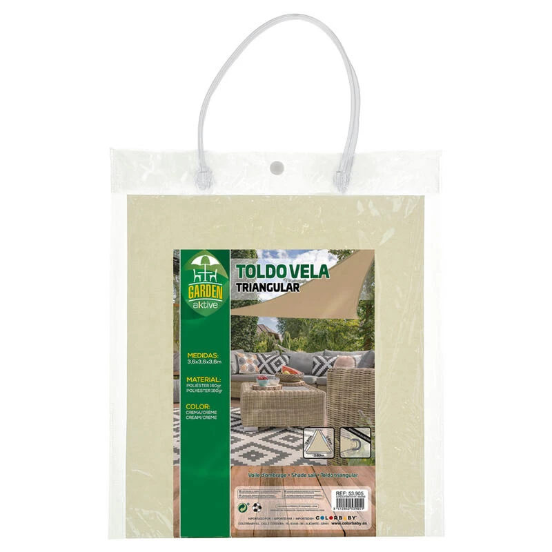 Aktive Garden Store D'ombrage Triangulaire Couleur Crème 4 Aktive Garden Store D'ombrage Triangulaire Couleur Crème – Image 4