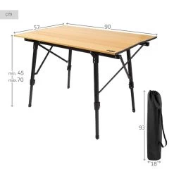 AKTIVE - Table Pliante Glampling Hauteur Réglable. Table De Camping, 90 X 57 Cm -Meilleur Camping Magasin aktive table pliante glampling hauteur reglable table de camping 90 x 57 cm 3