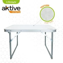 AKTIVE - Table Pliante . Table Basse Blanche En Aluminium - 40x60x40 Cm -Meilleur Camping Magasin aktive table pliante table basse blanche en aluminium 40x60x40 cm 2