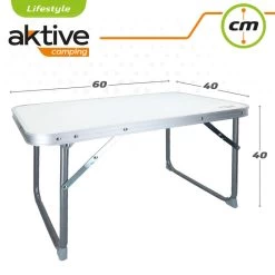 AKTIVE - Table Pliante . Table Basse Blanche En Aluminium - 40x60x40 Cm -Meilleur Camping Magasin aktive table pliante table basse blanche en aluminium 40x60x40 cm 3