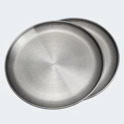Assiette Plate De Camping | Diamètre Env. 23 Cm | Acier Inox | 2 Assiettes -Meilleur Camping Magasin assiette plate de camping diametre env 23 cm acier inox 2 assiettes 2