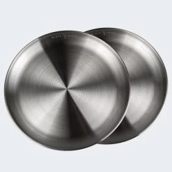 Assiette Plate De Camping | Diamètre Env. 23 Cm | Acier Inox | 2 Assiettes -Meilleur Camping Magasin assiette plate de camping diametre env 23 cm acier inox 2 assiettes 3