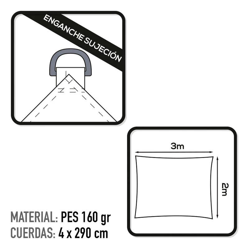 Auvent Rectangulaire En Polyester Aktive Garden Coloris Blanc 3 Auvent Rectangulaire En Polyester Aktive Garden Coloris Blanc – Image 3