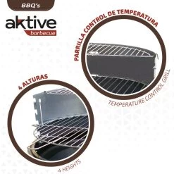 Barbecue Portable Rond 4 Hauteurs Aktive -Meilleur Camping Magasin barbecue portable rond 4 hauteurs aktive 2