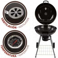 Barbecue Portable Rond Au Charbon De Bois Avec Couvercle Aktive -Meilleur Camping Magasin barbecue portable rond au charbon de bois avec couvercle aktive 2