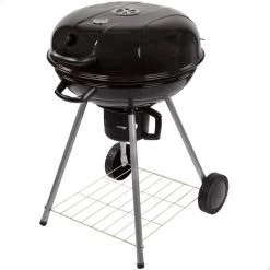 Barbecue Portable Rond Au Charbon De Bois Avec Couvercle Aktive