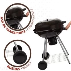 Barbecue Portable Rond Au Charbon De Bois Avec Couvercle Aktive -Meilleur Camping Magasin barbecue portable rond au charbon de bois avec couvercle aktive 5