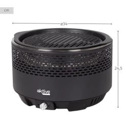 Barbecue Rond Noir Sans Fumée 2 En 1 Ø34 Cm Aktive -Meilleur Camping Magasin barbecue rond noir sans fumee 2 en 1 o34 cm aktive 3