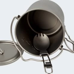 Batterie De Cuisine De Camping Set | Casseroles + Fourchette/Cuillère | Titane -Meilleur Camping Magasin batterie de cuisine de camping set casseroles fourchettecuillere titane 2