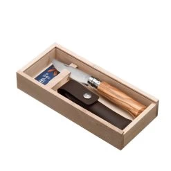 Coffret Couteau Opinel Randonnée Numéro 8 En Bois D'olivier, Avec Son étui Cuir -Meilleur Camping Magasin coffret couteau opinel randonnee numero 8 en bois dolivier avec son etui cuir 2