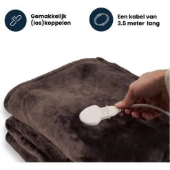 Couverture Électrique Luvego Avec Polaire/Sherpa - Brun Foncé -Meilleur Camping Magasin couverture electrique luvego avec polairesherpa brun fonce 4