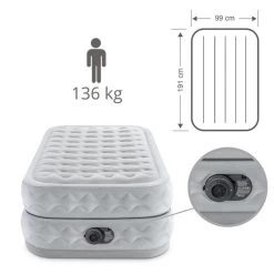 Intex Matelas Gonflable - 1-Person - 99 X 191 X 51 Cm - Gris -Meilleur Camping Magasin intex matelas gonflable 1 person 99 x 191 x 51 cm gris 3