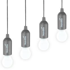 Lampe De Camping Narvik | Set De 4 Lampes LED, Pull Light, à Piles