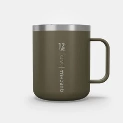 Quechua Mug MH500 Isotherme (double Paroi Inox) Camp Du Randonneur 0,38L Kaki -Meilleur Camping Magasin mug mh500 isotherme double paroi inox camp du randonneur 038l kaki 8