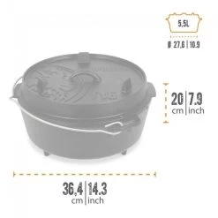 Petromax Dutch Oven FT6-6QT (avec Pieds) Ensemble - Poêle + Sac De Rangement + -Meilleur Camping Magasin petromax dutch oven ft6 6qt avec pieds ensemble poele sac de rangement 2