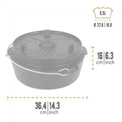 Petromax Dutch Oven FT6-6QT - Sans Pieds -Meilleur Camping Magasin petromax dutch oven ft6 6qt sans pieds 2