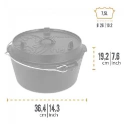 Petromax Dutch Oven FT9-9QT (Sans Pieds) Set - Poêle + Levier De Couvercle + -Meilleur Camping Magasin petromax dutch oven ft9 9qt sans pieds set poele levier de couvercle 2