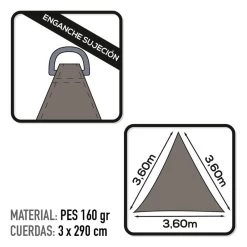 Store à Voile Triangulaire Aktive Garden Gris Anthracite -Meilleur Camping Magasin store a voile triangulaire aktive garden gris anthracite 2