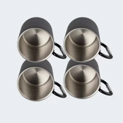 Tasse Thermique De Camping 300 Ml | Mousqueton | Acier Inoxydable | 4 Gobelets -Meilleur Camping Magasin tasse thermique de camping 300 ml mousqueton acier inoxydable 4 gobelets 3