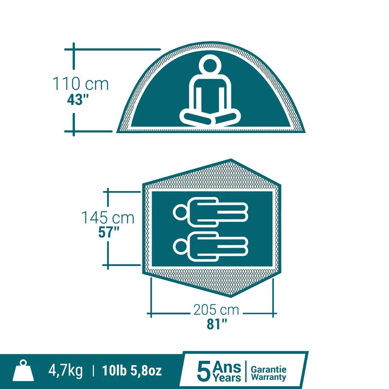 Quechua Tente De Camping - 2 SECONDS EASY - 2 Places 2 Quechua Tente De Camping - 2 SECONDS EASY - 2 Places – Image 2