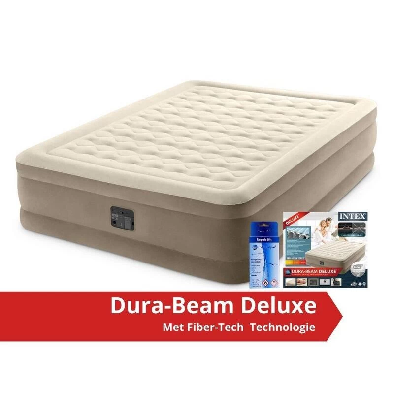 Intex Ultra Plush Queen Airbed - Lit Gonflable - 203x152x46cm - Compris Accessoires 1 Intex Ultra Plush Queen Airbed - Lit Gonflable - 203x152x46cm - Compris Accessoires